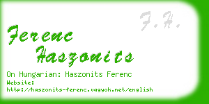 ferenc haszonits business card
